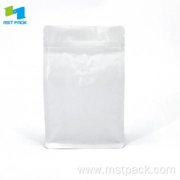 250g Matte White Coffee Bag with Valve